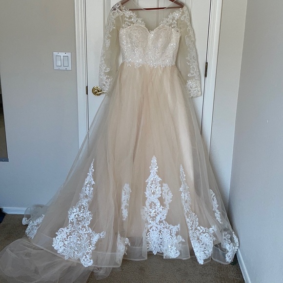 Champagne lace wedding gown - Picture 14 of 14